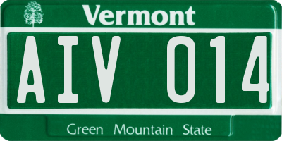 VT license plate AIV014