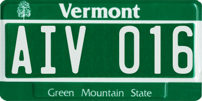 VT license plate AIV016