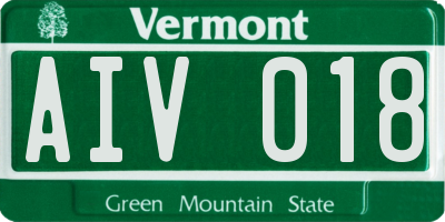 VT license plate AIV018