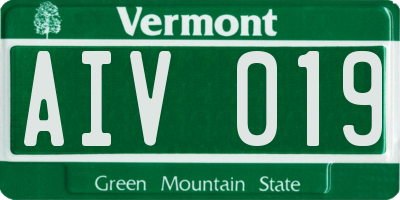 VT license plate AIV019