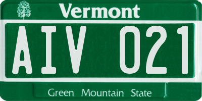 VT license plate AIV021