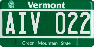 VT license plate AIV022