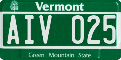 VT license plate AIV025