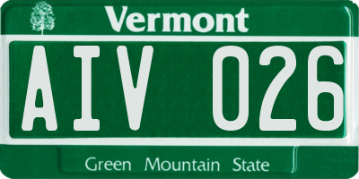 VT license plate AIV026