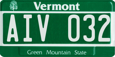VT license plate AIV032