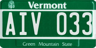 VT license plate AIV033