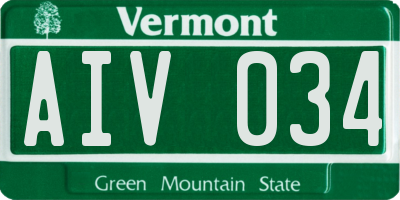 VT license plate AIV034
