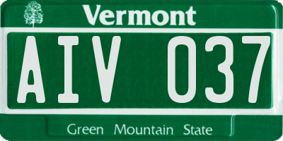 VT license plate AIV037
