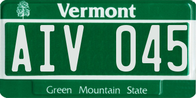 VT license plate AIV045
