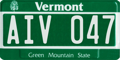 VT license plate AIV047