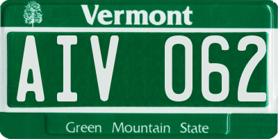 VT license plate AIV062