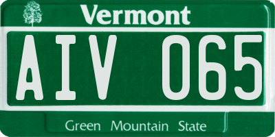 VT license plate AIV065