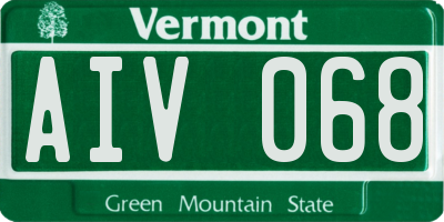 VT license plate AIV068