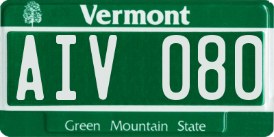 VT license plate AIV080