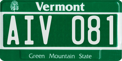 VT license plate AIV081
