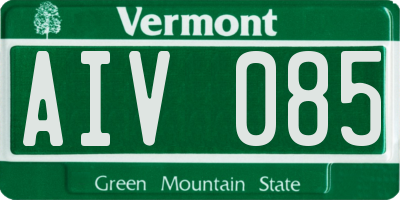 VT license plate AIV085