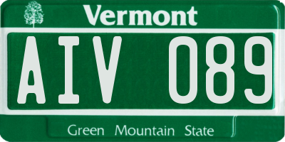 VT license plate AIV089