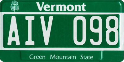 VT license plate AIV098
