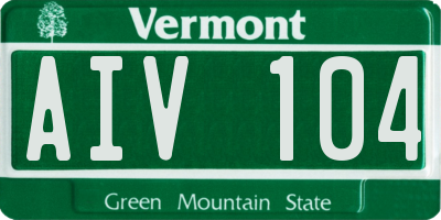 VT license plate AIV104