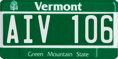 VT license plate AIV106