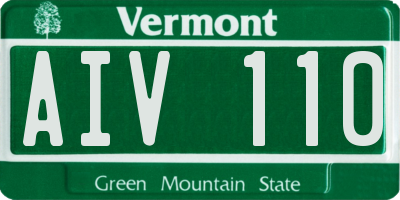 VT license plate AIV110