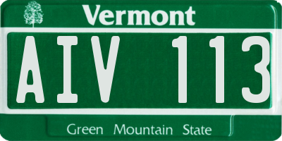 VT license plate AIV113