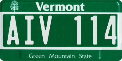VT license plate AIV114