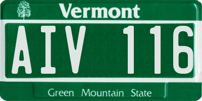 VT license plate AIV116