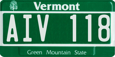 VT license plate AIV118
