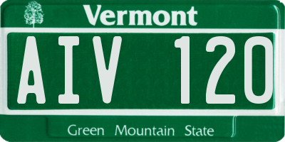 VT license plate AIV120