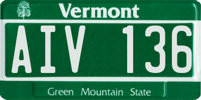 VT license plate AIV136