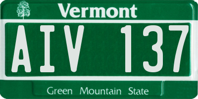 VT license plate AIV137
