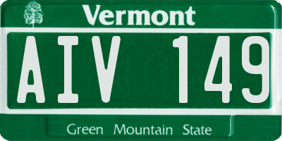 VT license plate AIV149