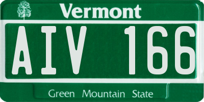 VT license plate AIV166