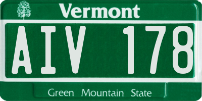 VT license plate AIV178
