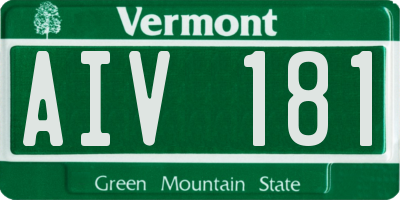 VT license plate AIV181