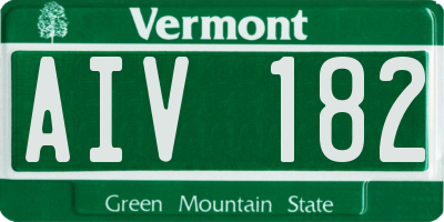 VT license plate AIV182