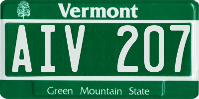 VT license plate AIV207