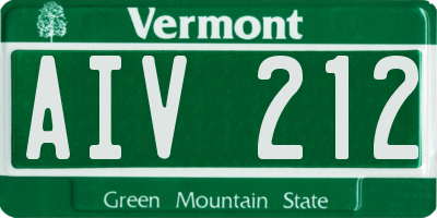 VT license plate AIV212