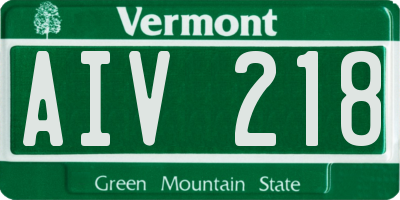 VT license plate AIV218