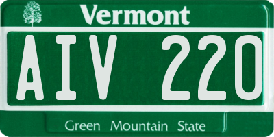 VT license plate AIV220