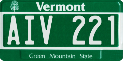 VT license plate AIV221