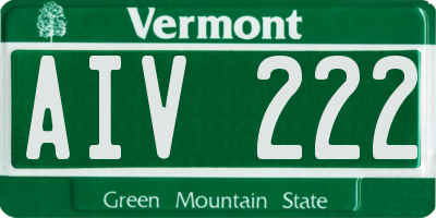 VT license plate AIV222