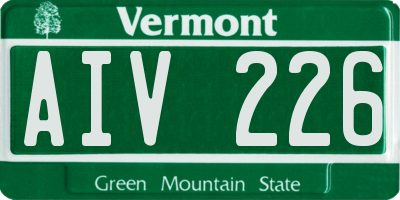 VT license plate AIV226