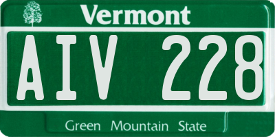 VT license plate AIV228