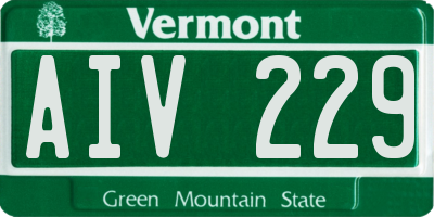 VT license plate AIV229