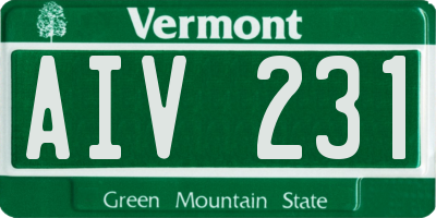 VT license plate AIV231
