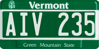 VT license plate AIV235