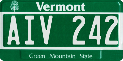 VT license plate AIV242
