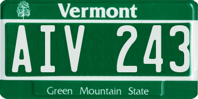 VT license plate AIV243